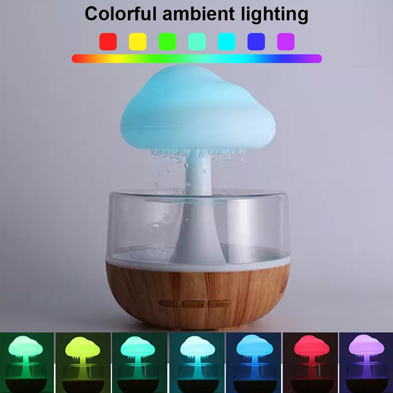 Rain Cloud Air Humidifier 7 Color Night Light Mini Aroma Diffuser Drops Sounds — image 8