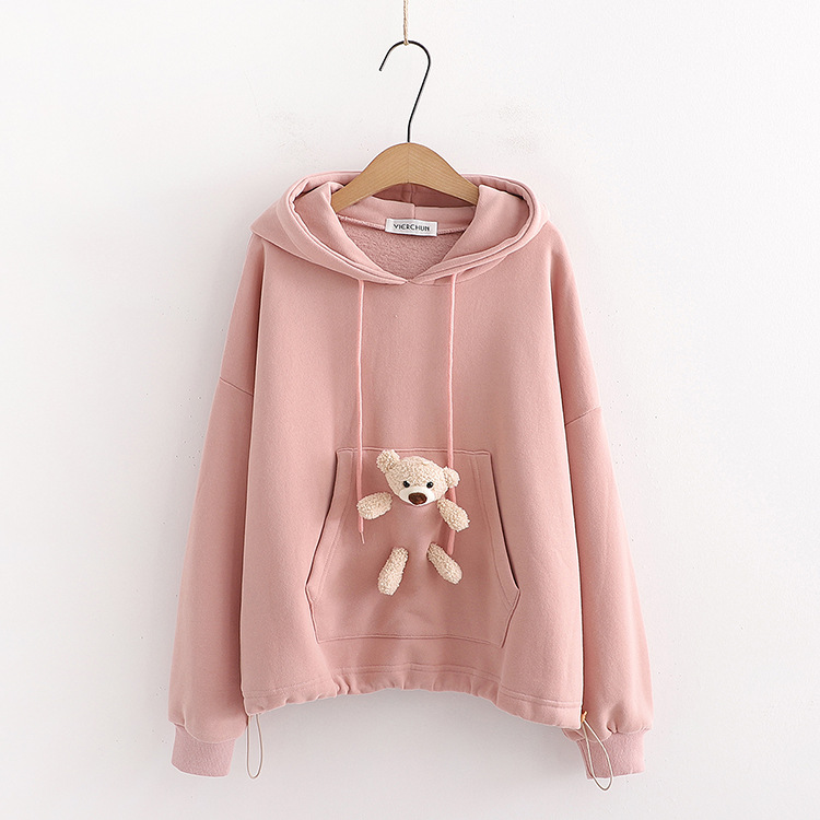 Title 8, Doll bear round neck plus velvet warm sweater