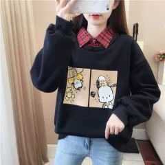 Fashion Women's Loose Plus Velvet Thick Sweater - 9 Style-L - View 1