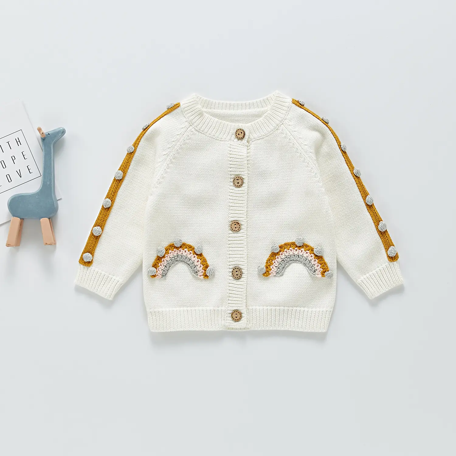 Children's Rainbow Bubble Ball Knitted Sweater