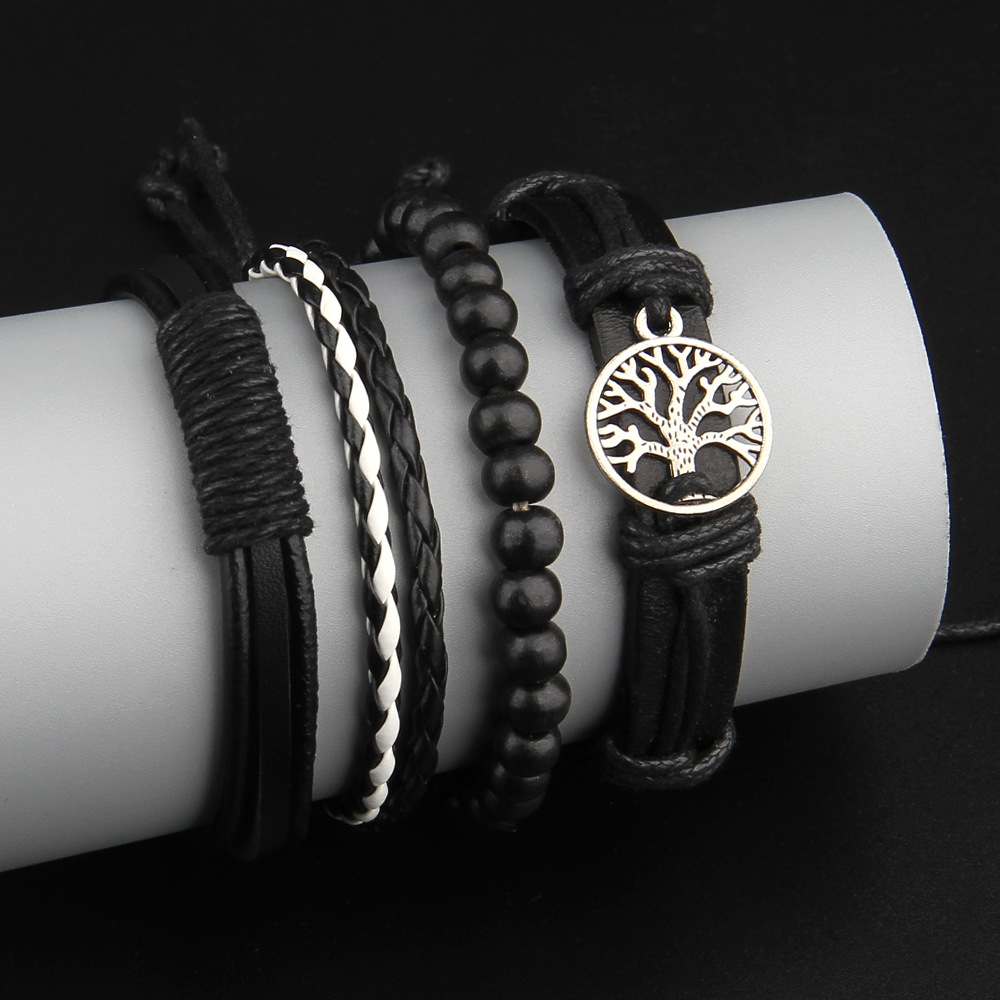 Multilayer 4-Piece Hand Braided Vintage Bracelet