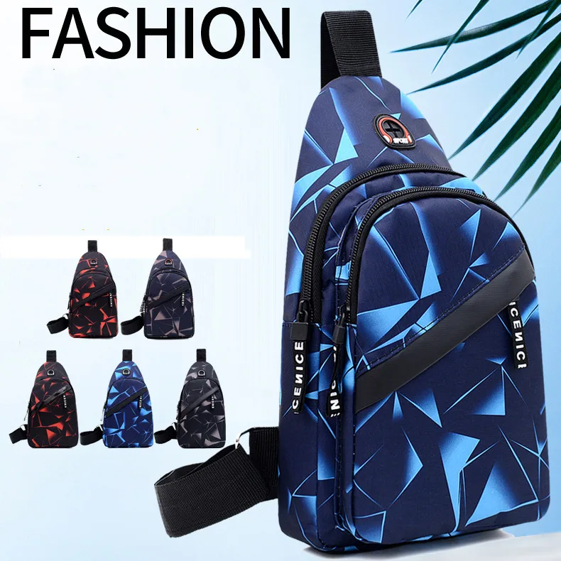 Print Sling Chest Bag for Men Crossbody Bag