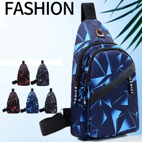 Print Sling Chest Bag for Men Crossbody Bag