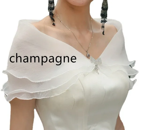 Bride White Shawl Lace Thin Wedding Dress Champagne - Shop at LoveMi