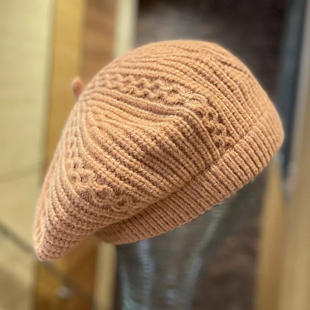 Ladies Autumn And Winter Knitted Beret French Style Caramel Colour - Shop at LoveMi