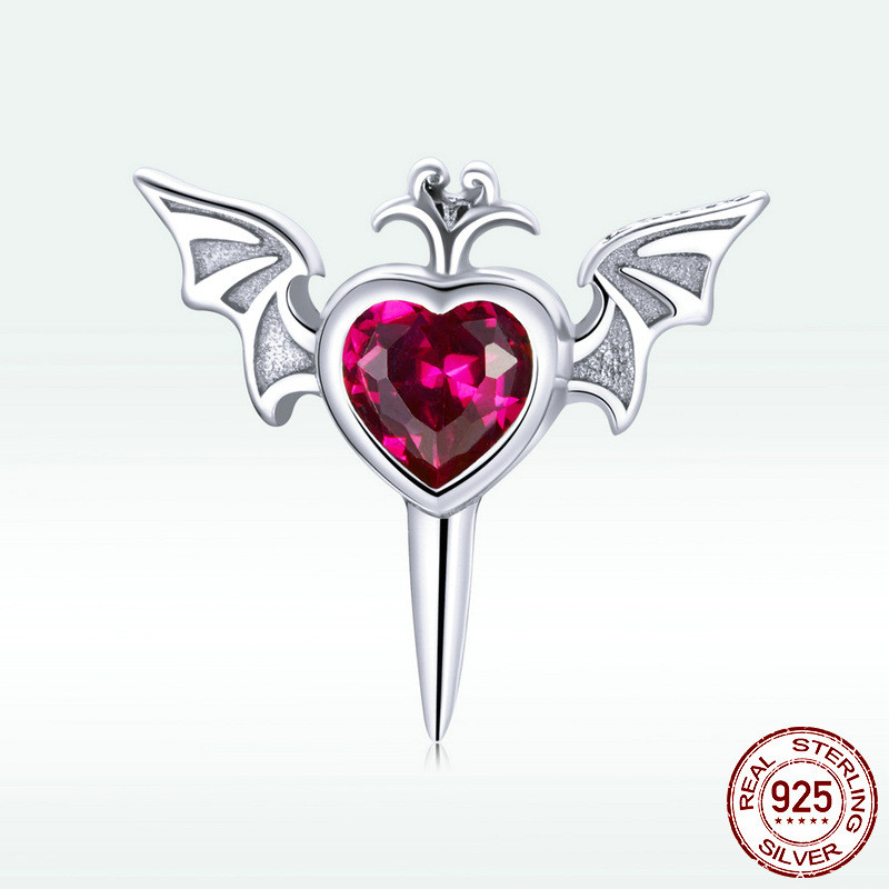 Women's Fashion Wings Heart Zircon Stud Earrings