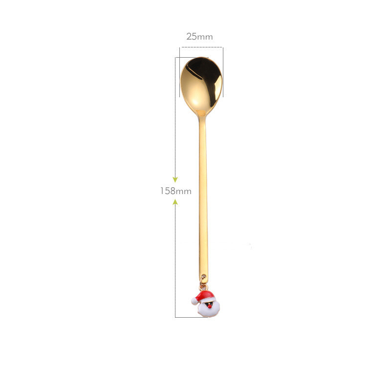 Title 6, Coffee Stirring Dessert Spoon Fork With Hand Gi...