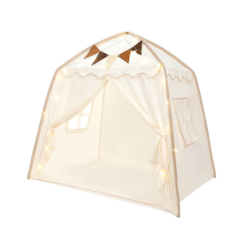 Large Kids Play Tent W Flags Star Lights Portable Teepee In Outdoor Dome — image 3