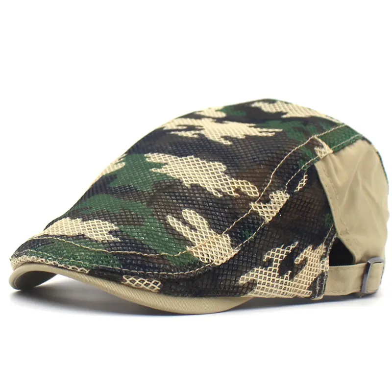 Camouflage Mesh Cloth Beret Men and Women Casual