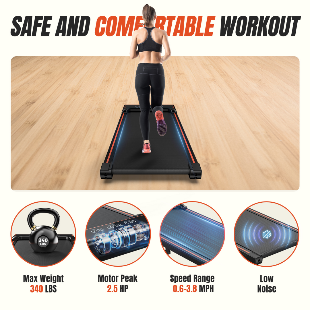 Walking Pad Treadmill – Compact & Portable Walking Pad, Quiet Operation, Adjustable Speed Settings