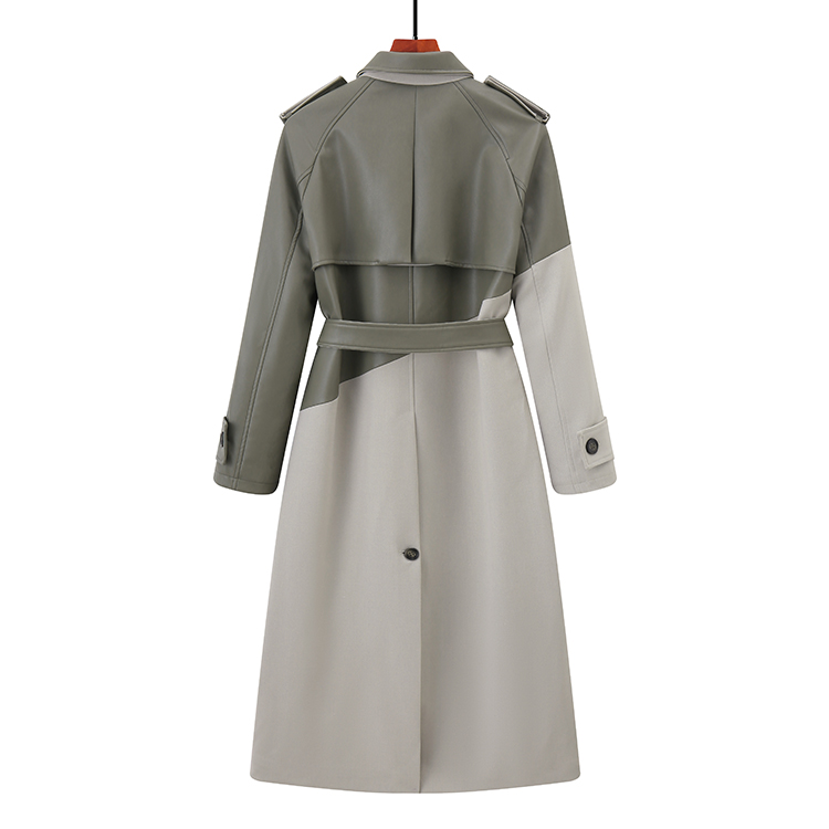 Women's Long Windbreaker Jacket Atmospheric Contrast Color