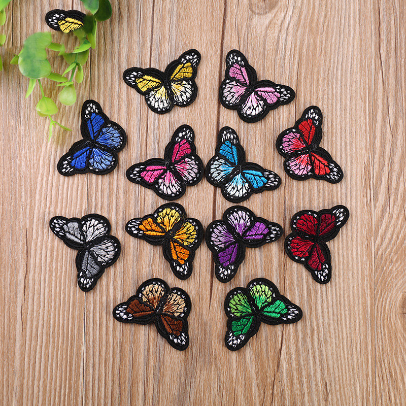 Small Butterfly Clothes Decorative Hole Patch Embroidered Badge