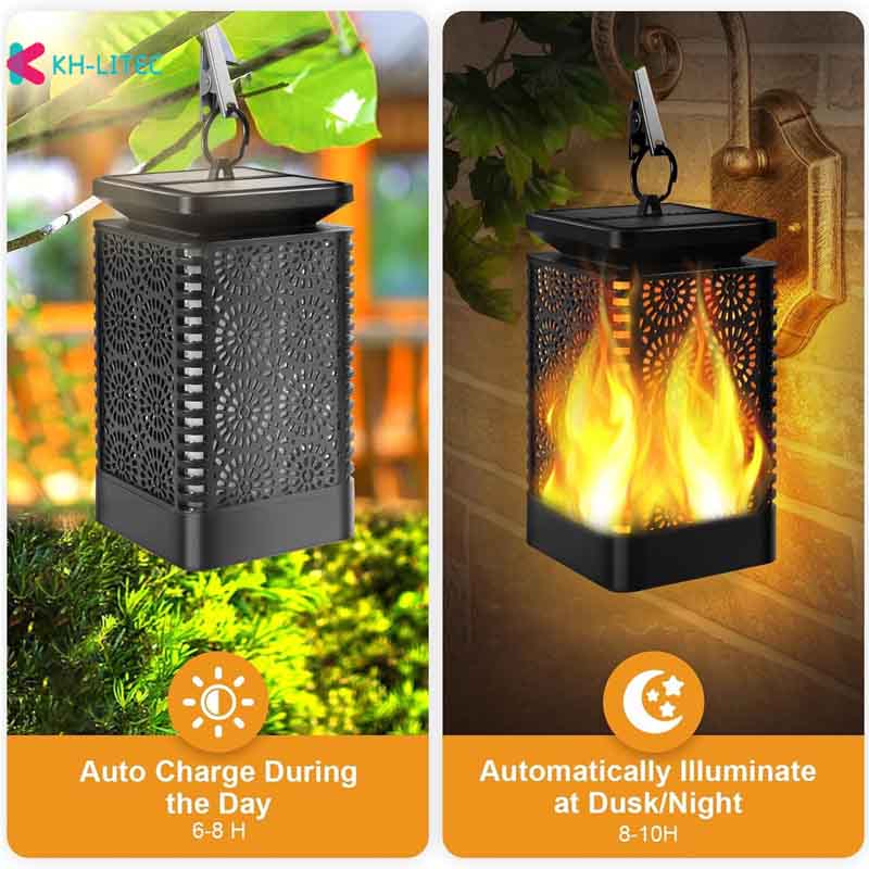 Solar Hanging Flame Torch Lights Flickering Light Waterproof Garden Decoration Outdoor Lawn Path Yard Patio Floor Lamps — foto 3