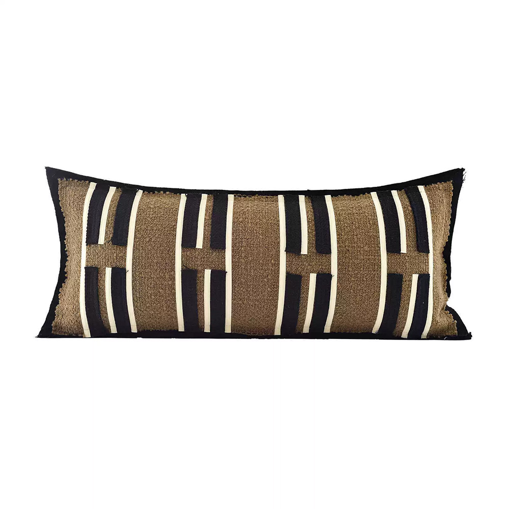 Sofa Pillows Simple Brown Khaki Cushion Case Luxury Linen Cotton Blend Decorative Pillow Cover For Sofa Chair Bedding Home Pillow Core Is Made Of Down-feather-like Fabric — foto 2
