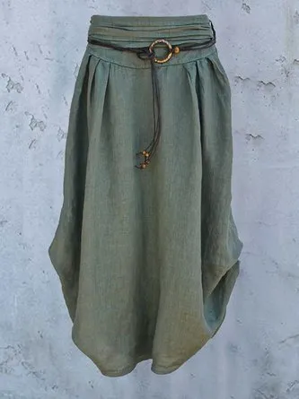 Loose Retro Print Map Skirt Spring And Summer New Green - Shop at LoveMi