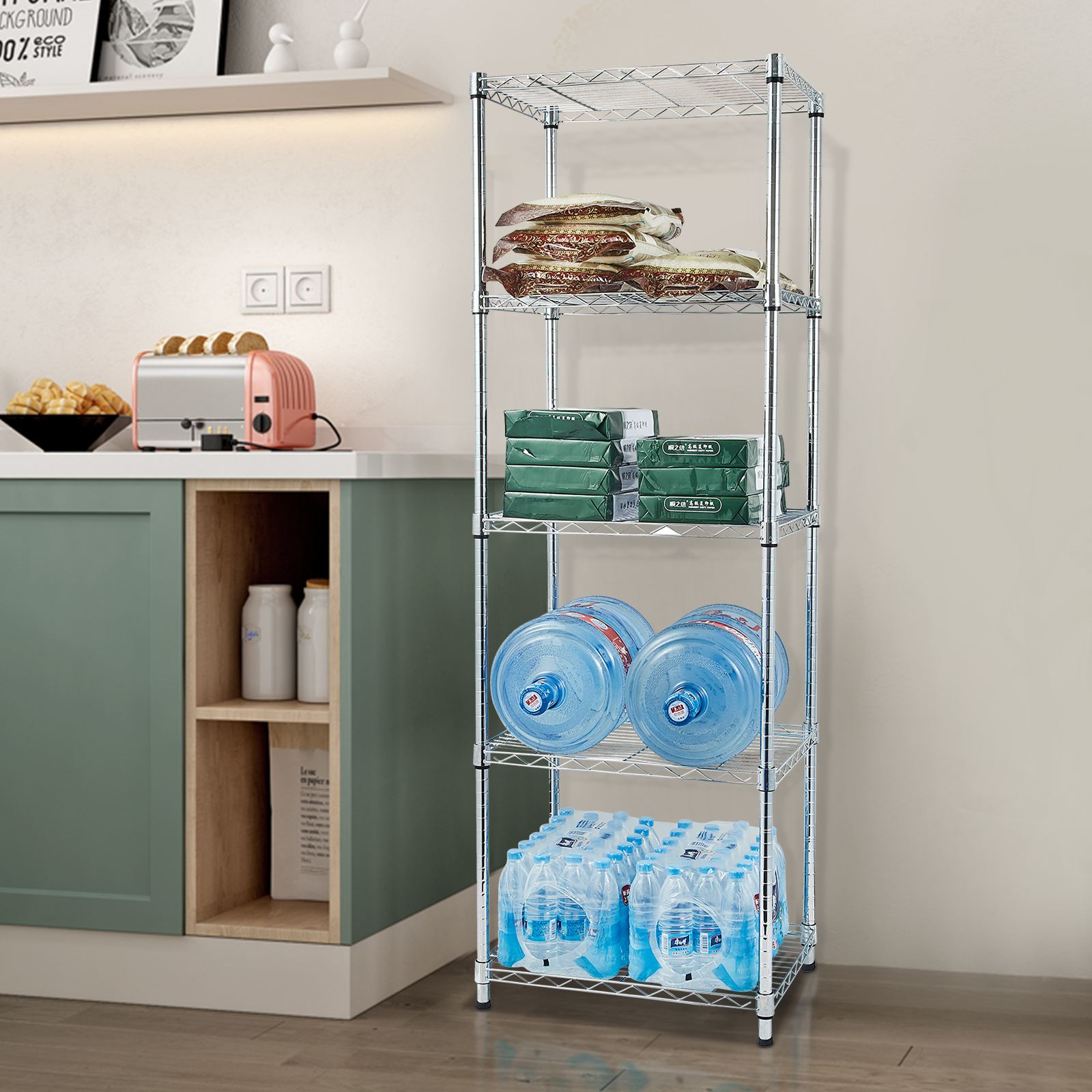 5-Tier Chrome Shelving Unit product image