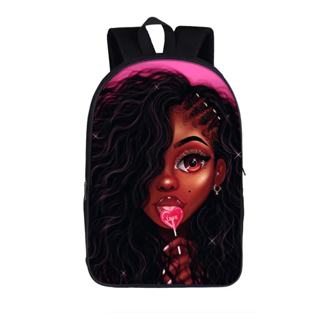 3D African Girl New Cartoon Print Backpack 2Color - Shop at LoveMi