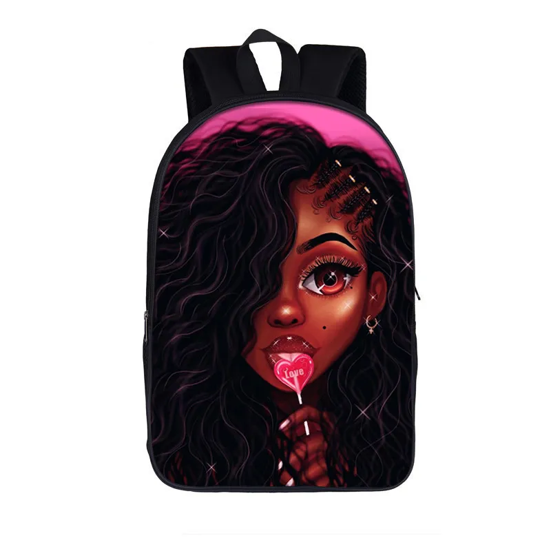 3D African Girl New Cartoon Print Backpack - 2Color