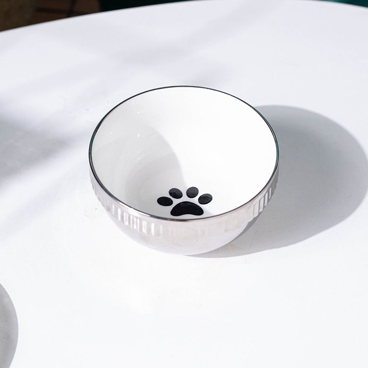 Silver paw print bowl