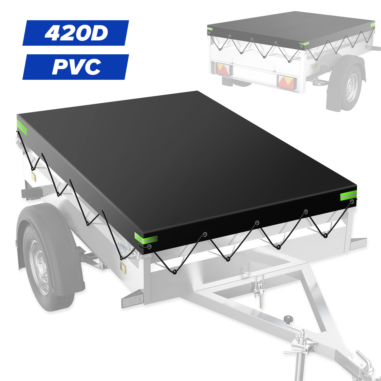 4 Ft X 3 Ft Black Strong Fully Waterproof 4'x3' Trailer Cover 420D — image 5