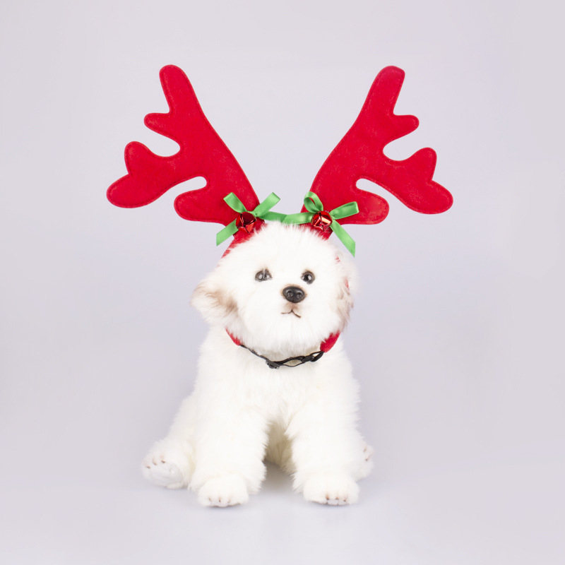 Title 9, Christmas Pet Headdress Dog Adjustable Elk Bell...