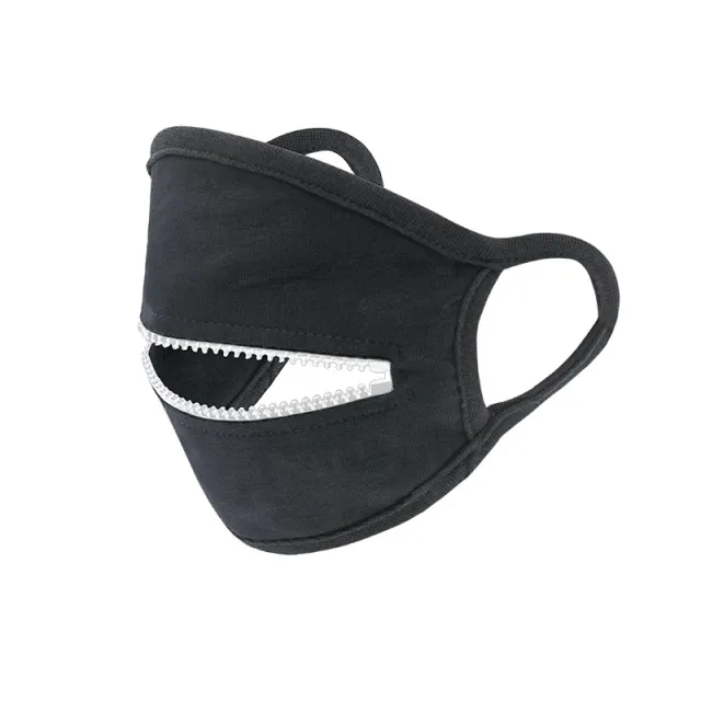 Black Zipper 2 layer Dust proof And Warm Cycling Mask White - Shop at LoveMi