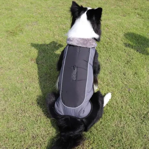 Fur Collar Pet Clothes Reflective Waterproof Dog Cotton-padded