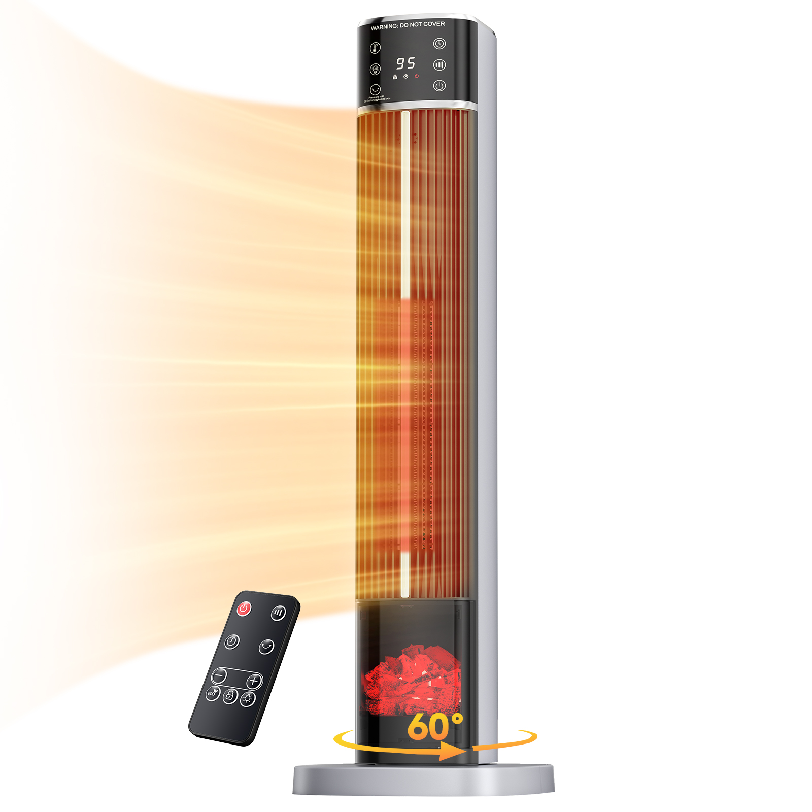 Space Heater, Ceramic Tower Electric Heater For Indoor Use image 2