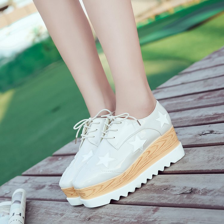 Korean Style Student Slope Heel Casual Flat Shoes England