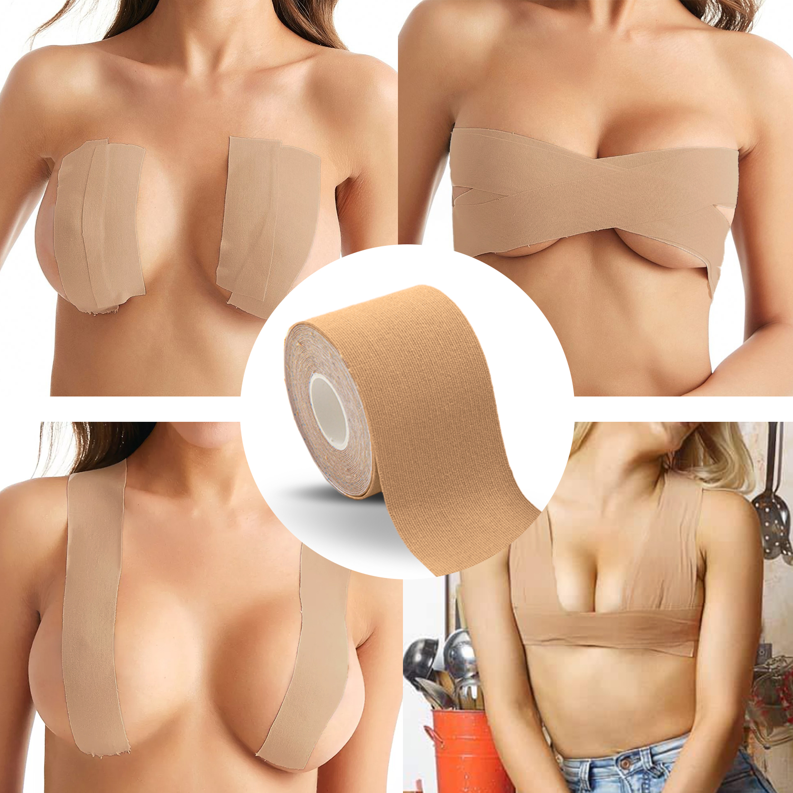 West&Month Boob Tape, Non-Trace Anti-Sagging External Expansion Chest Stretch Tape 6