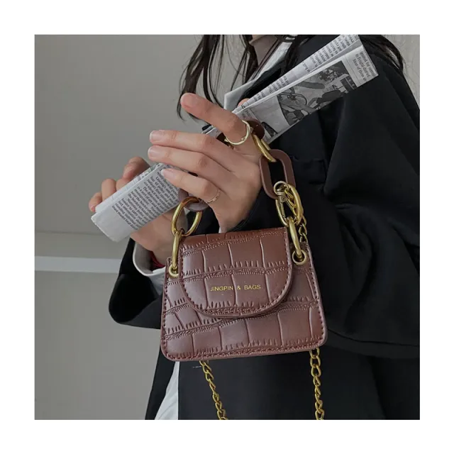 Messenger Female Niche Design Lipstick Mini Bag Coffee - Shop at LoveMi