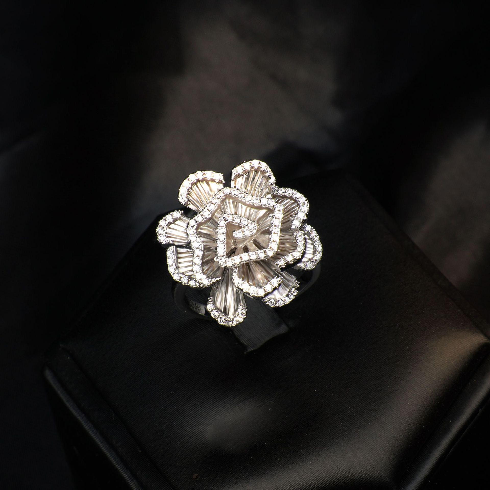 Adjustable Open Band Ring French Light Luxury 18K Gold Plated Copper