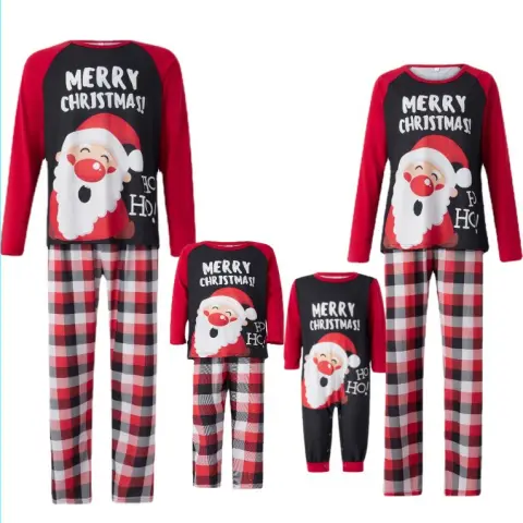 New Snowman Letters Christmas Parent-child Clothing Printed Loungewear Pajamas