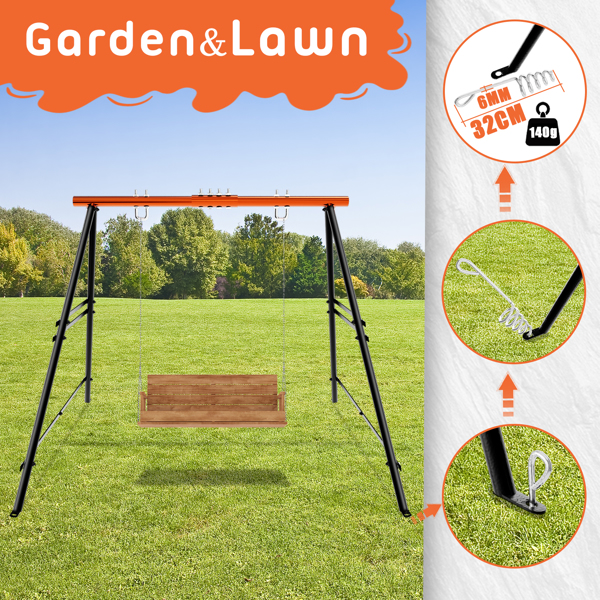 Swing Sets For Backyard, Outdoor Porch Swing Frame, Hammock Chair Stand Only, Max Load 550Lbs A-Frame Swing Stand, Swing Set For Patio, Playground, Park, Swing Not Include — foto 6