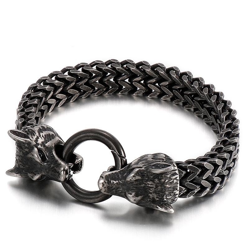 Titanium Steel Casting Men's Retro Old Ghost Head