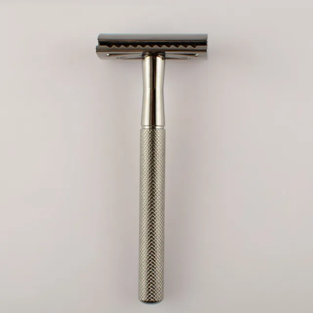 Retro Double sided Razor With Diamond Pattern And Chrome plated Handle Black - Shop at LoveMi