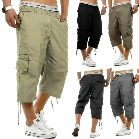 Summer Men's 7-point Multi-pocket Military Pants Men