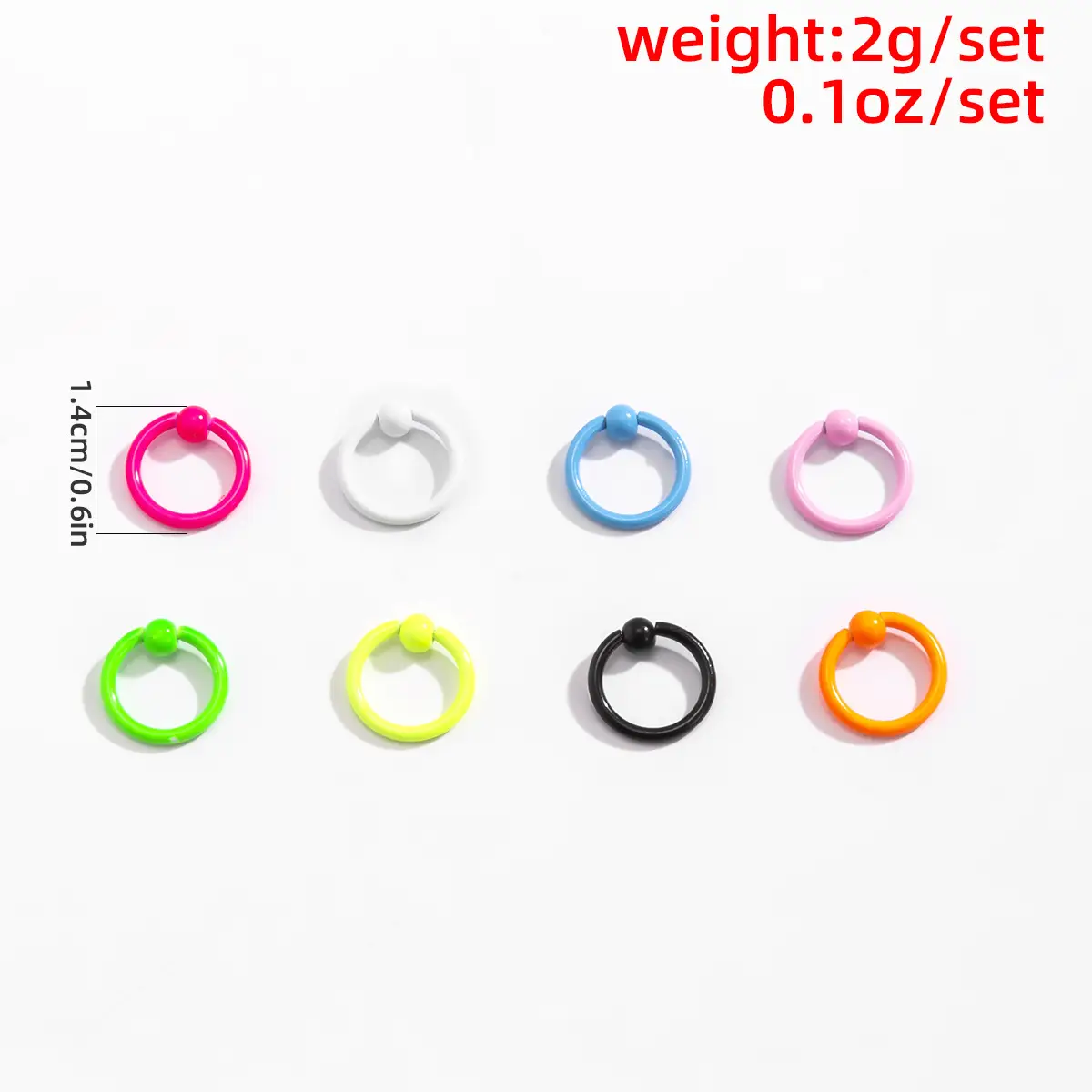 Punk Exaggerated Geometric Candy-colored Round Nose Studs