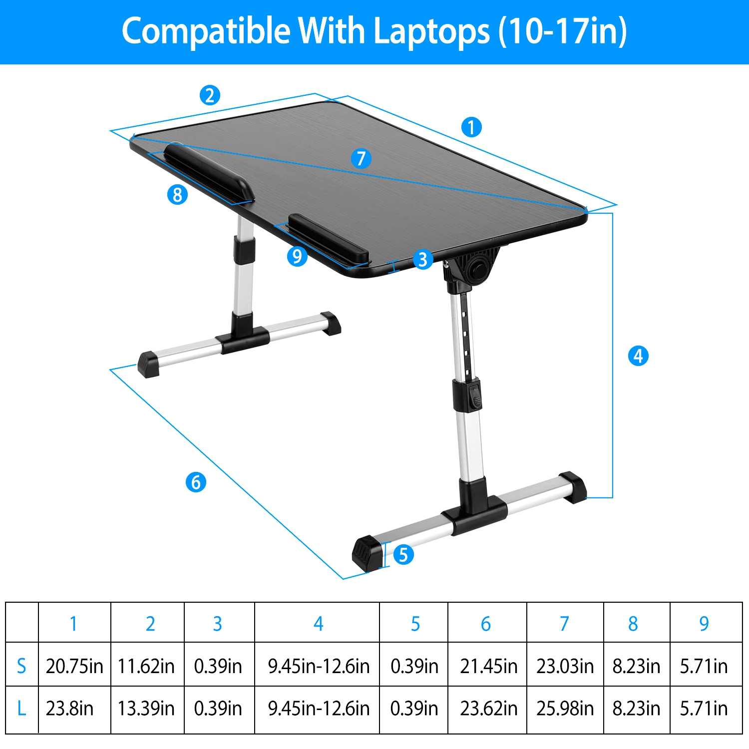 S-L Size Options -- 1Pc Foldable Laptop Stand Height Angle Adjust Notebook Bed Desk Breakfast Reading Table For Sofa Couch Floor Dormitory
