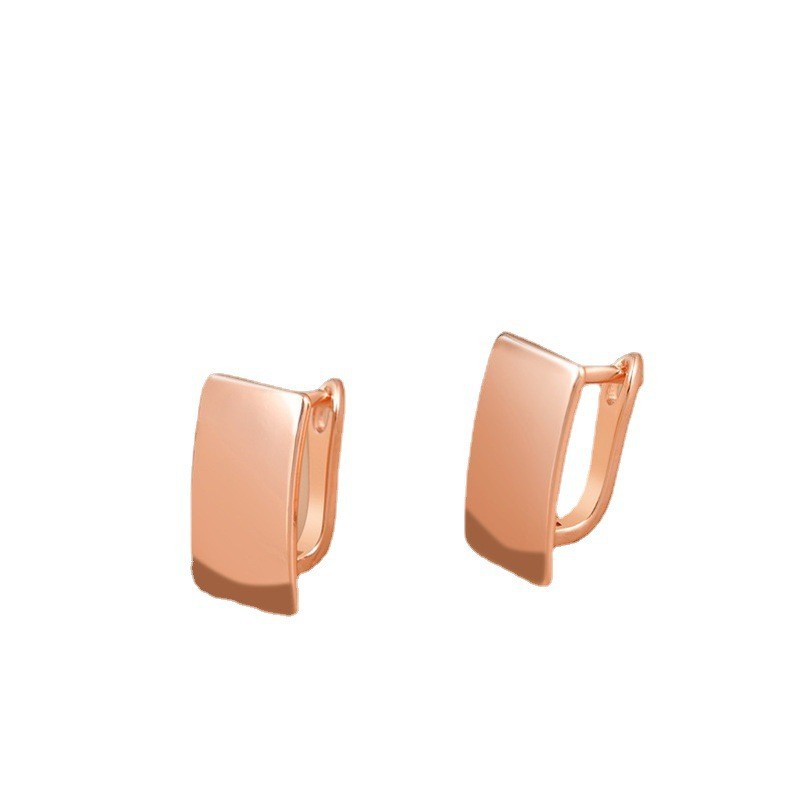 Title 2, Fashion Simple 14K Gold Square Glossy Ear Clip