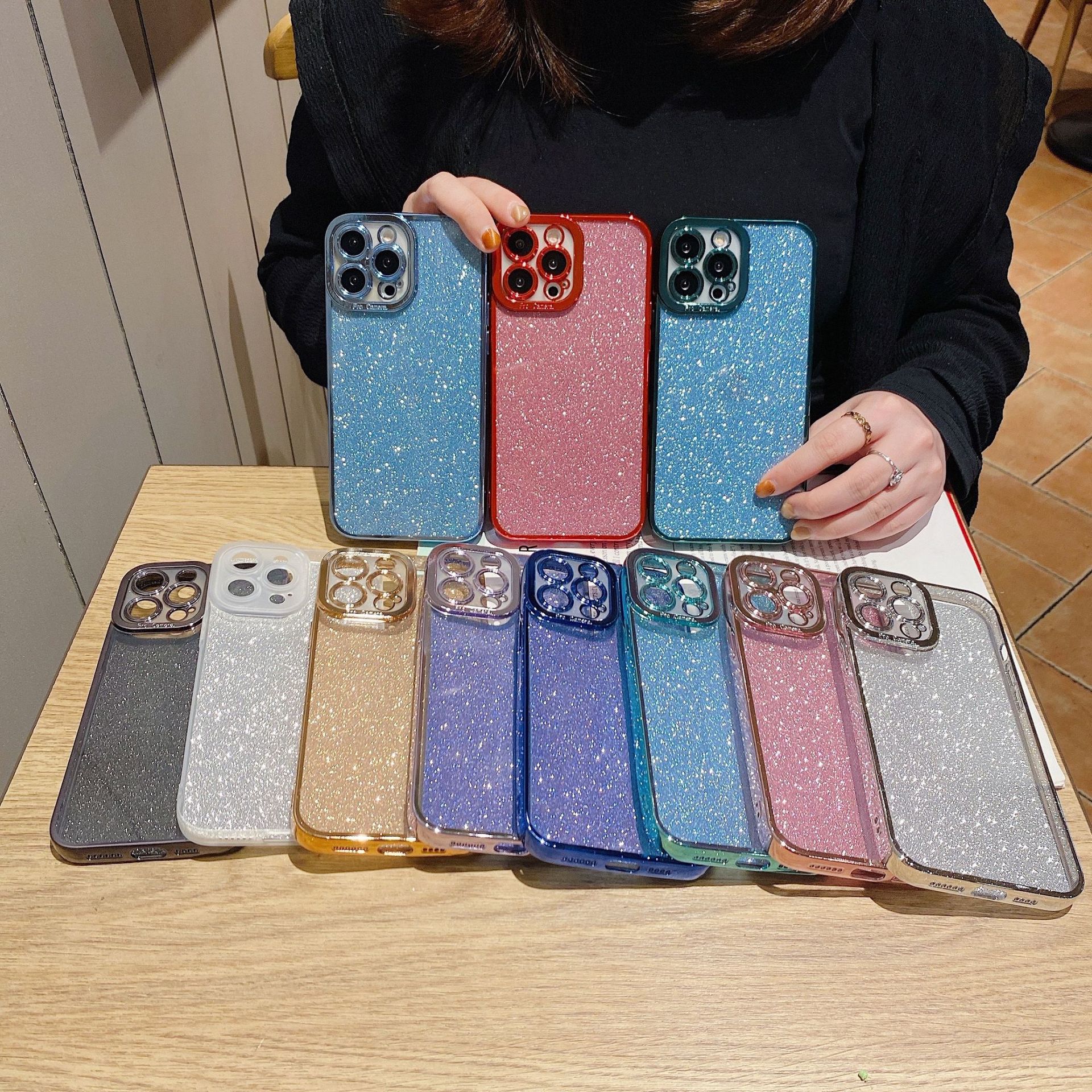 Glitter Plating Straight Edge Phone Case - Image 10