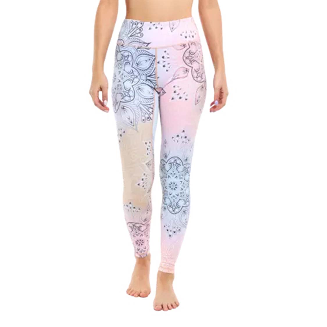 Floral Printed Yoga Pants Set. Sustainable Yoga Life Style Wear. Moisture Wicking: The lightweight yoga leggings provides comfort along with sweat absorption and drying capabilities. Giving a cool smooth feel for your fitness or casual wear. Tummy Control