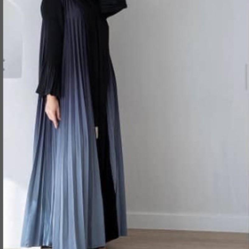 Women's Trench Coat Autumn New Fashion Printed Gradient Color Bell Sleeve