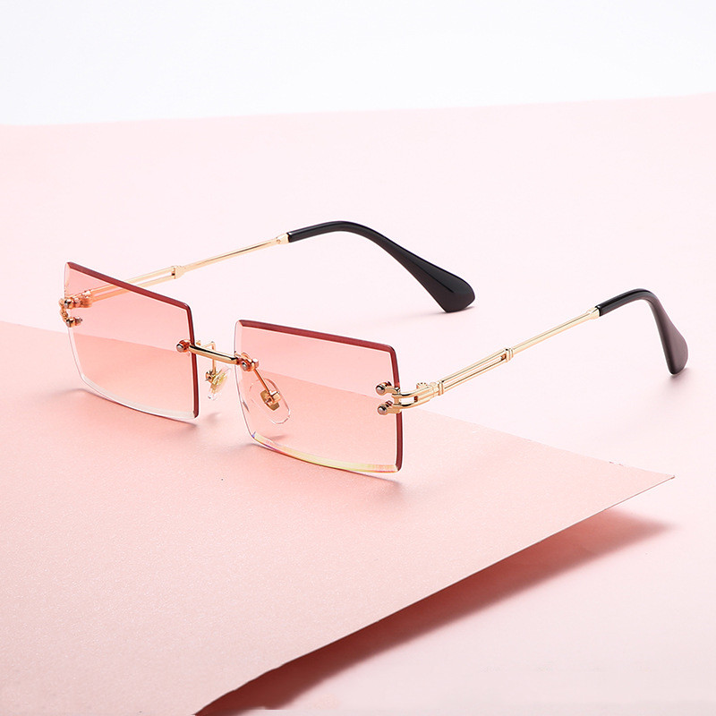 Title 2, Fashion Frameless Trimmed Square Gradient Sungl...