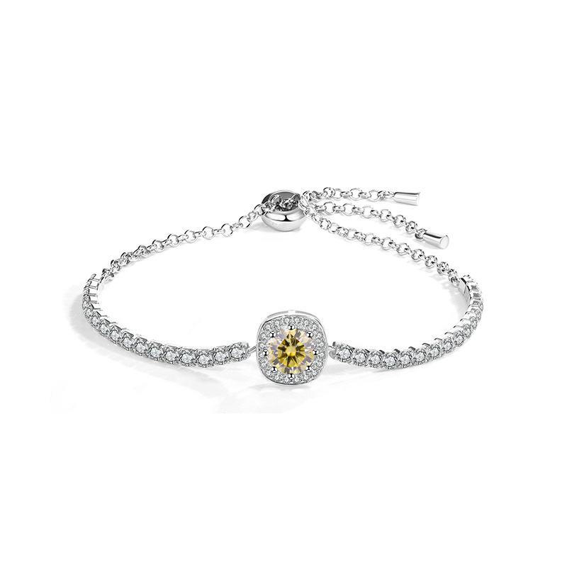 S925 Sterling Silver Inlaid Diamond Bracelet