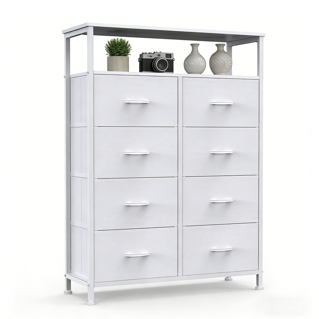 8-Drawer Fabric Dresser With Open Shelf, 45.9-inch Tall Storage Cabinet For Bedroom Closet Organization image 21