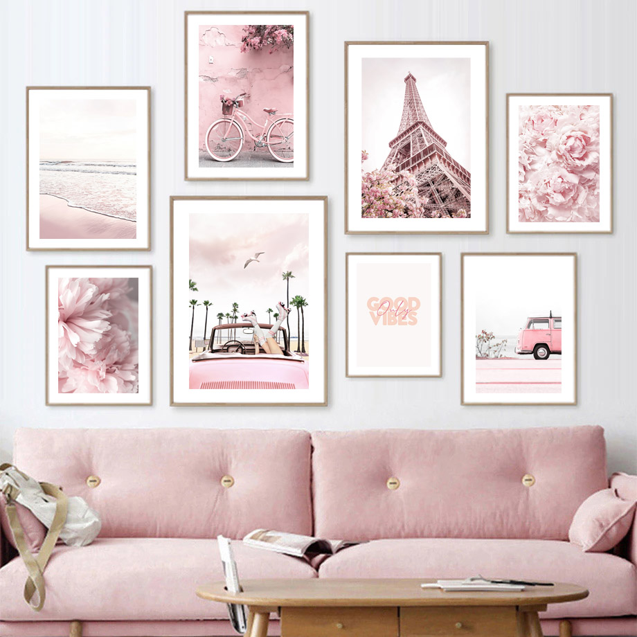 Landscape Beach Wall Sky Car Art Canvas Painting