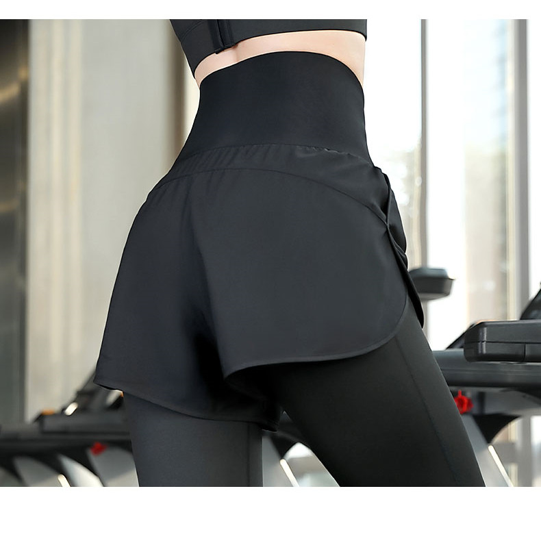 Women's High Waist Corset Fake Two Piece Sports Pants