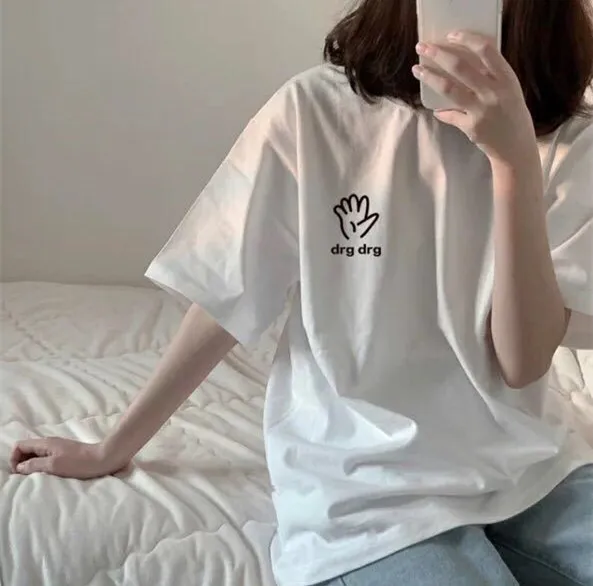 Short Sleeved Loose Korean Style Cotton Spring Summer Dress - Shop at LoveMi
