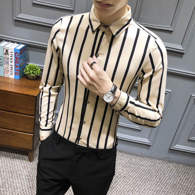 Slim Hairdresser Long-sleeved Shirt Youth Casual British Shirt